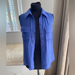 LOVE TREE Size L Women's Royal Blue sleeveless blouse Open Back
